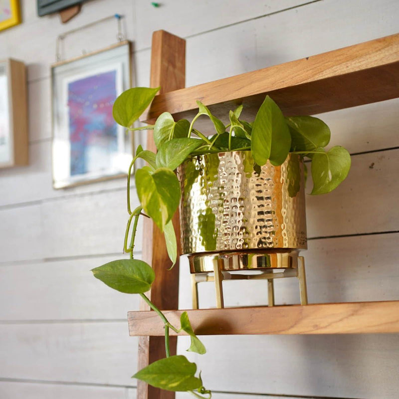 Hammered Metal Planter, Table Top - Inntinn.in