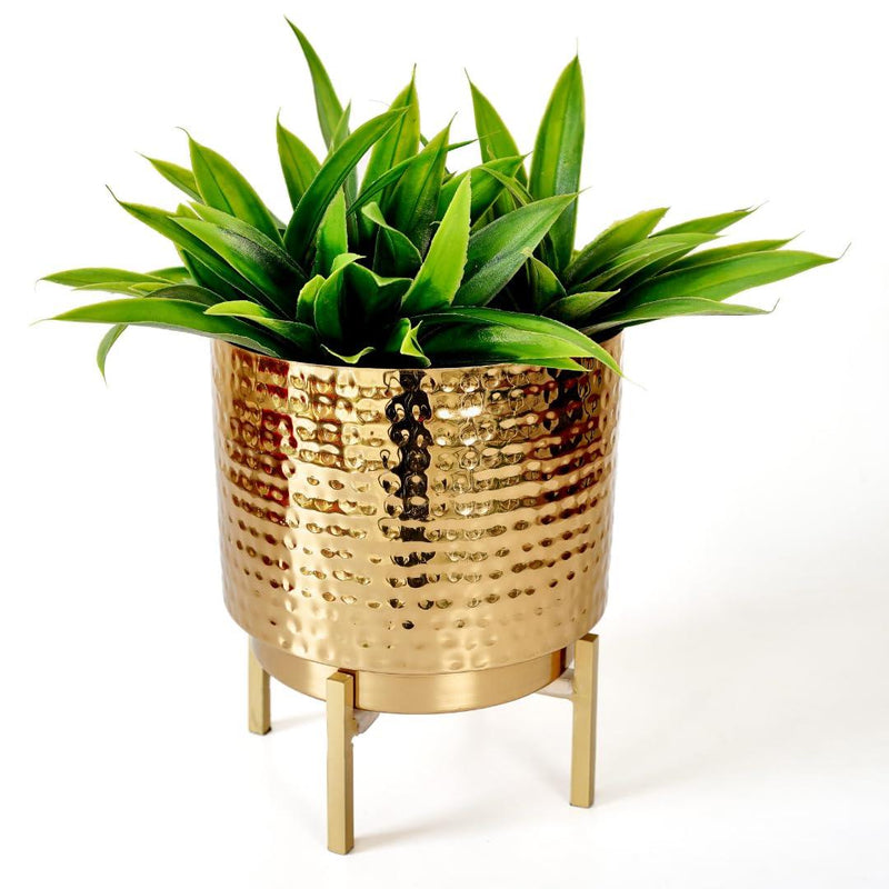 Hammered Metal Planter, Table Top - Inntinn.in