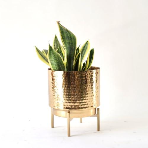 Hammered Metal Planter, Table Top - Inntinn.in