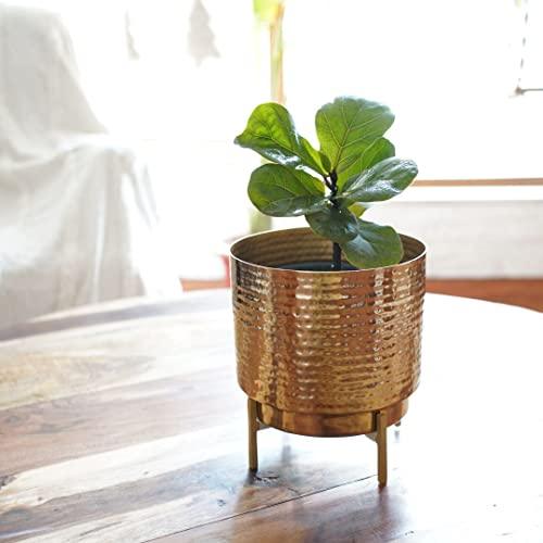 Hammered Metal Planter, Table Top - Inntinn.in