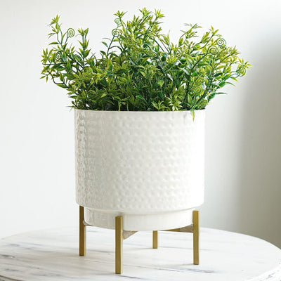 Hammered Metal Indoor Planter - Inntinn.in