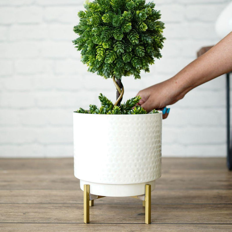 Hammered Metal Indoor Planter - Inntinn.in