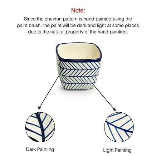 Inntinn Indigo Duo Handpainted Table Ceramic Pots (Set of 2) - Inntinn.in